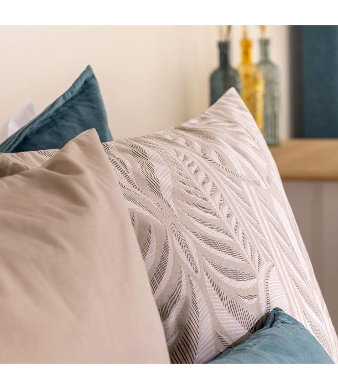 Parure de Lit Imprimée Nalh 260x240cm Beige-3