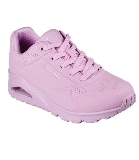 Womens/ladies Uno Stand On Air Pastel Trainers Lavender Skechers