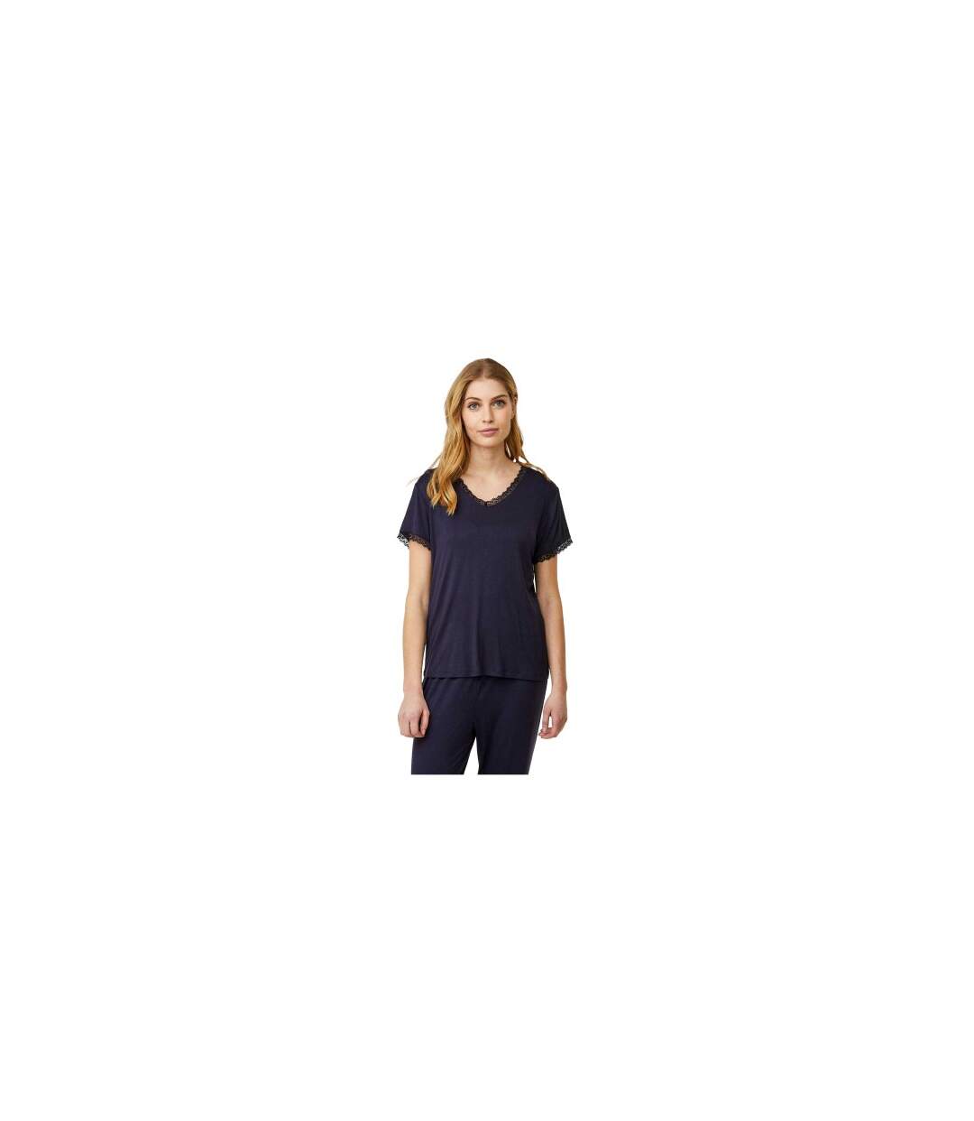 Haut De Pyjama Motif/style Bord À Dentelle Femme Bleu Sombre CCDK Copenhagen-1