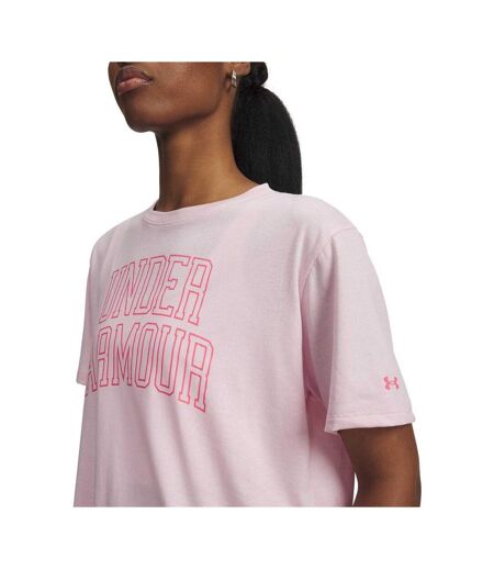 T-shirt Motif/style Logo Sur Poitrine Rival Femme Rose Under Armour