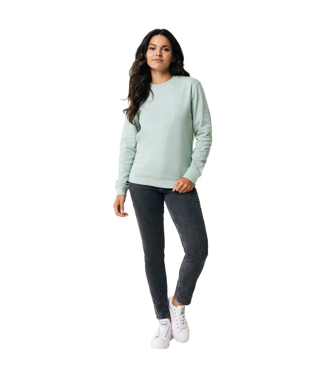 Unisex adult zion recycled cotton crew neck sweatshirt green iceberg Iqoniq-3