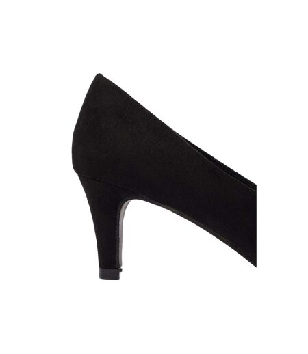 Womens/ladies Dora Kitten Heel Court Shoes Natural Black Dorothy Perkins