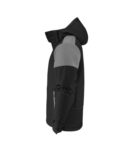 Mens Padded Soft Shell Jacket Black Anthracite Printer