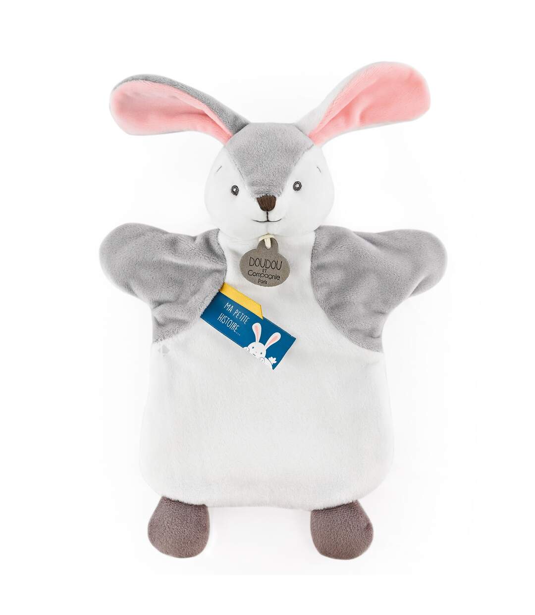 Doudou polyester 2 en 1 collection LES MARIONNETTES Lapin-1