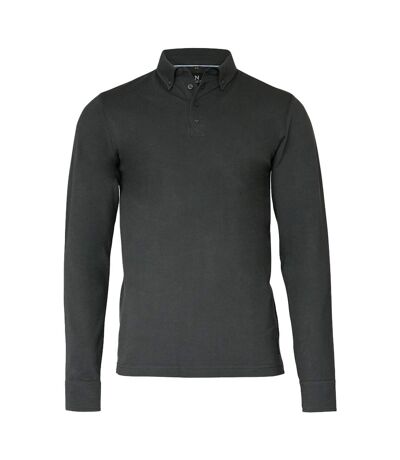 Nimbus Mens Carlington Deluxe Long Sleeve Polo Shirt (Charcoal) - UTRW5653