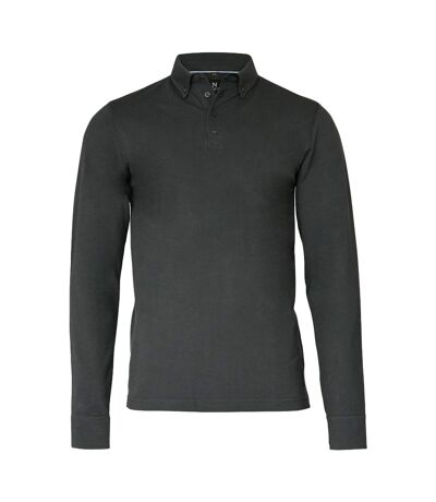 Carlington polo à manches longues homme anthracite Nimbus