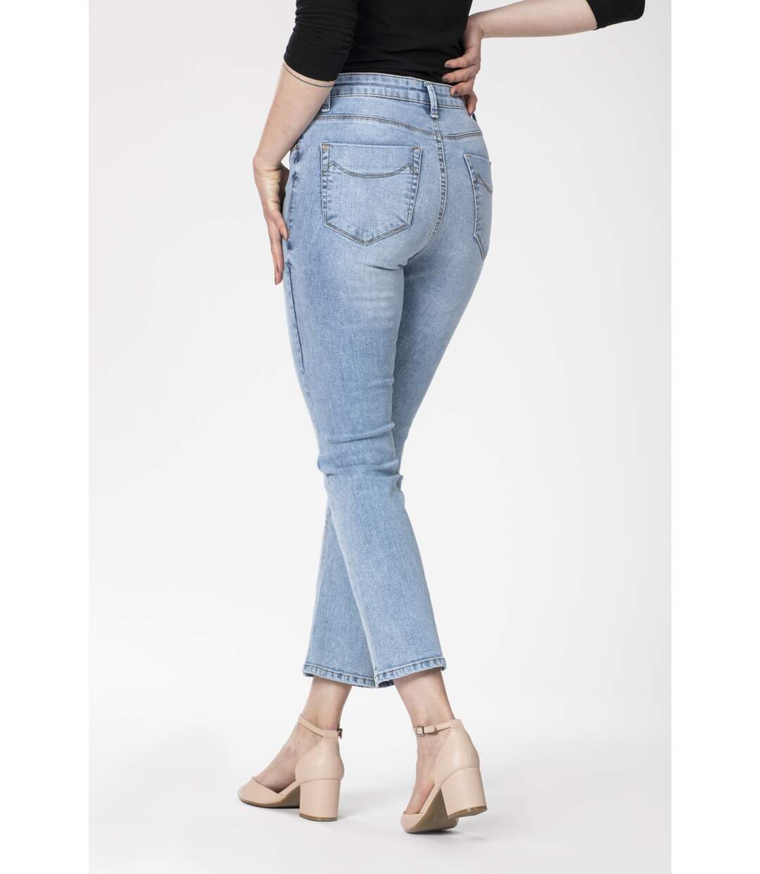 Jeans coupe slim trompette ELEN BLEU