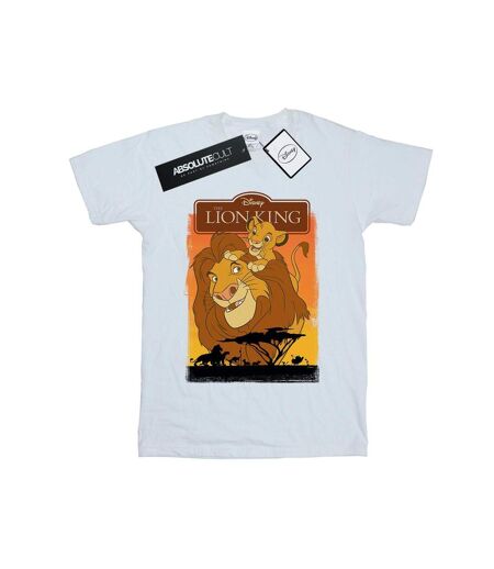 Disney Womens/Ladies The Lion King Simba And Mufasa Cotton Boyfriend T-Shirt (Blanc) - UTBI29030