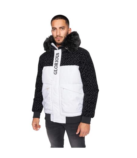 Mens Larano 2.0 Short Bomber Jacket White Glorious Gangsta
