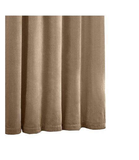 Chenille velvet eyelet curtains 229cm x 137cm natural Yard