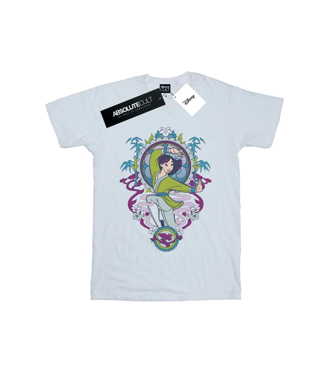 Disney Femme/Les femmes Mulan Ornamental Cotton Boyfriend T-Shirt (Blanc) - UTBI49646-1