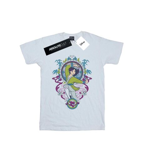 Disney Femme/Les femmes Mulan Ornamental Cotton Boyfriend T-Shirt (Blanc) - UTBI49646