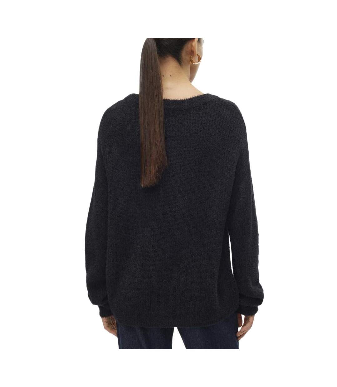 Pull noir femme vero moda puff-2