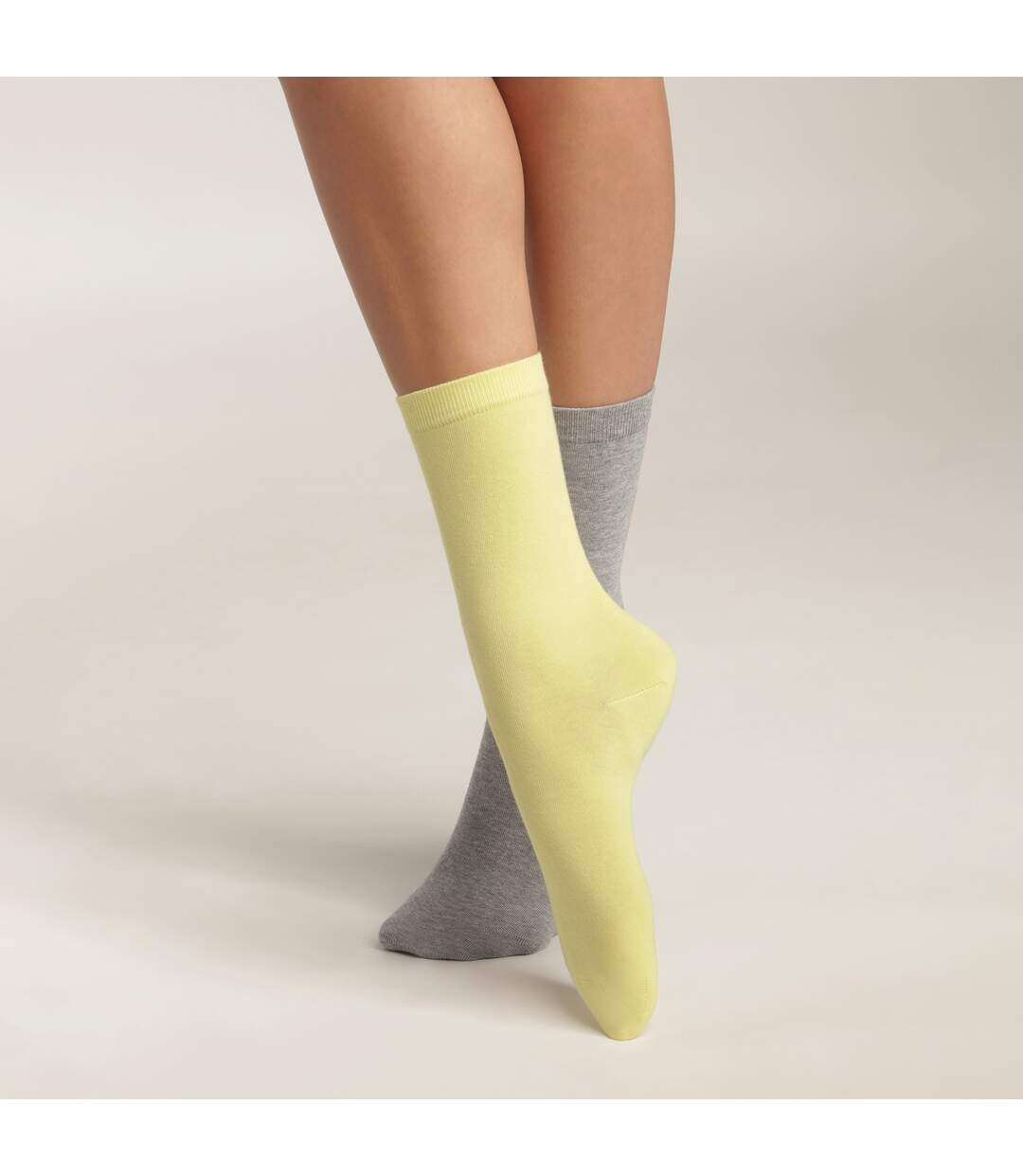 Lot de 2 Paires de Mi-Chaussettes Basique Coton-1