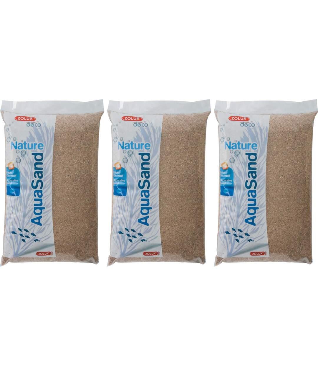 Sol décoratif Aquasand naturel rivière 5kg (Lot de 3)