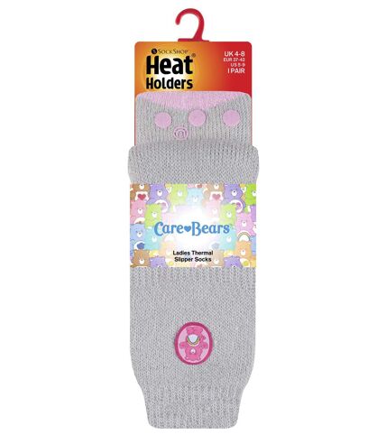 Heat Holders - Ladies Thick Cute Soft Non Slip Indoor Cosy Eeyore Thermal Slipper Socks with Grips