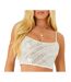 Haut Court Motif/style Paillette Femme Blanc Cassé Missy Empire-2