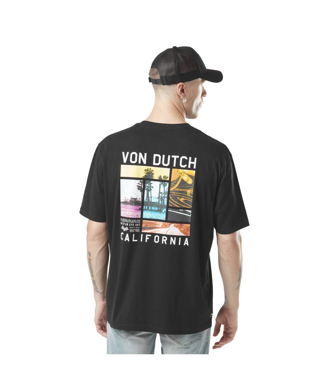 T-shirt homme col rond relax fit avec print dans le dos Photos Vondutch-3