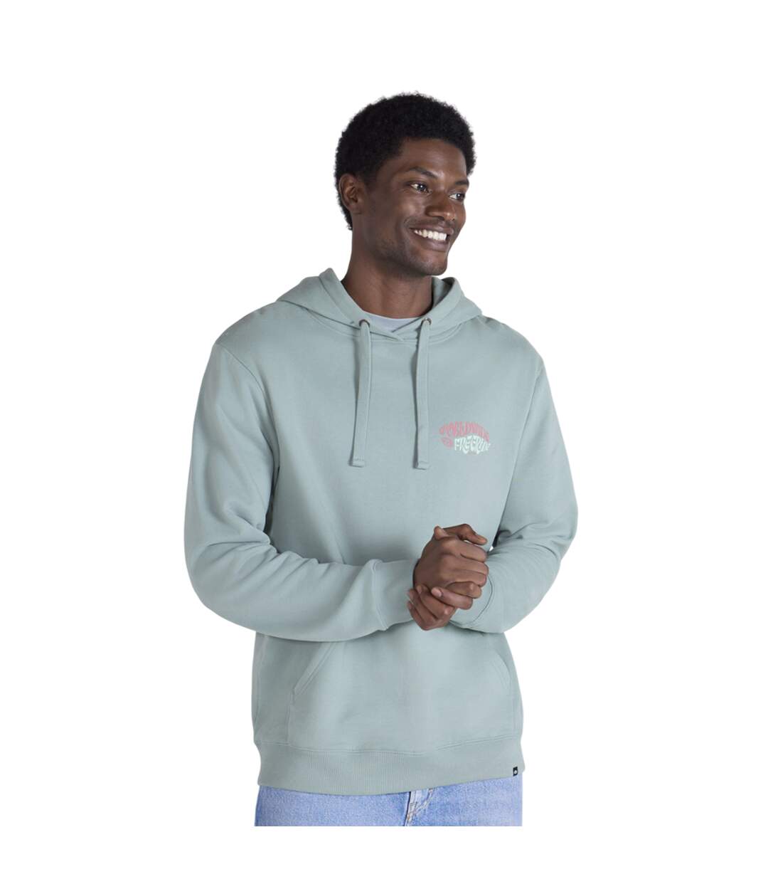Mens River Worldwide Freeride Back Print Hoodie Pale Green Animal-2