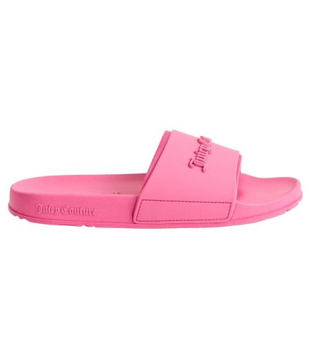 Womens/ladies embossed sliders pink glow Juicy Couture