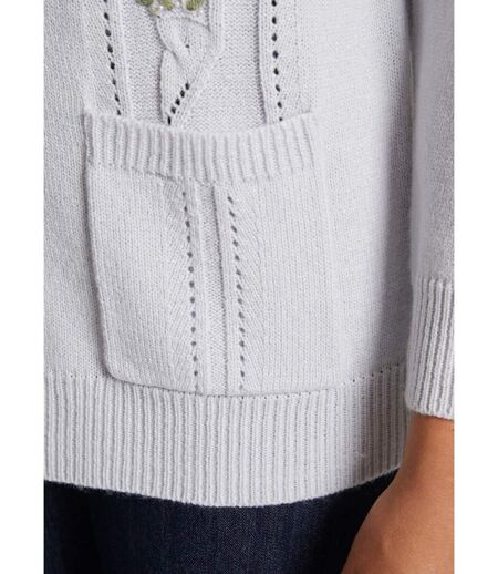 Gilet long boutonné brodé perlé col V