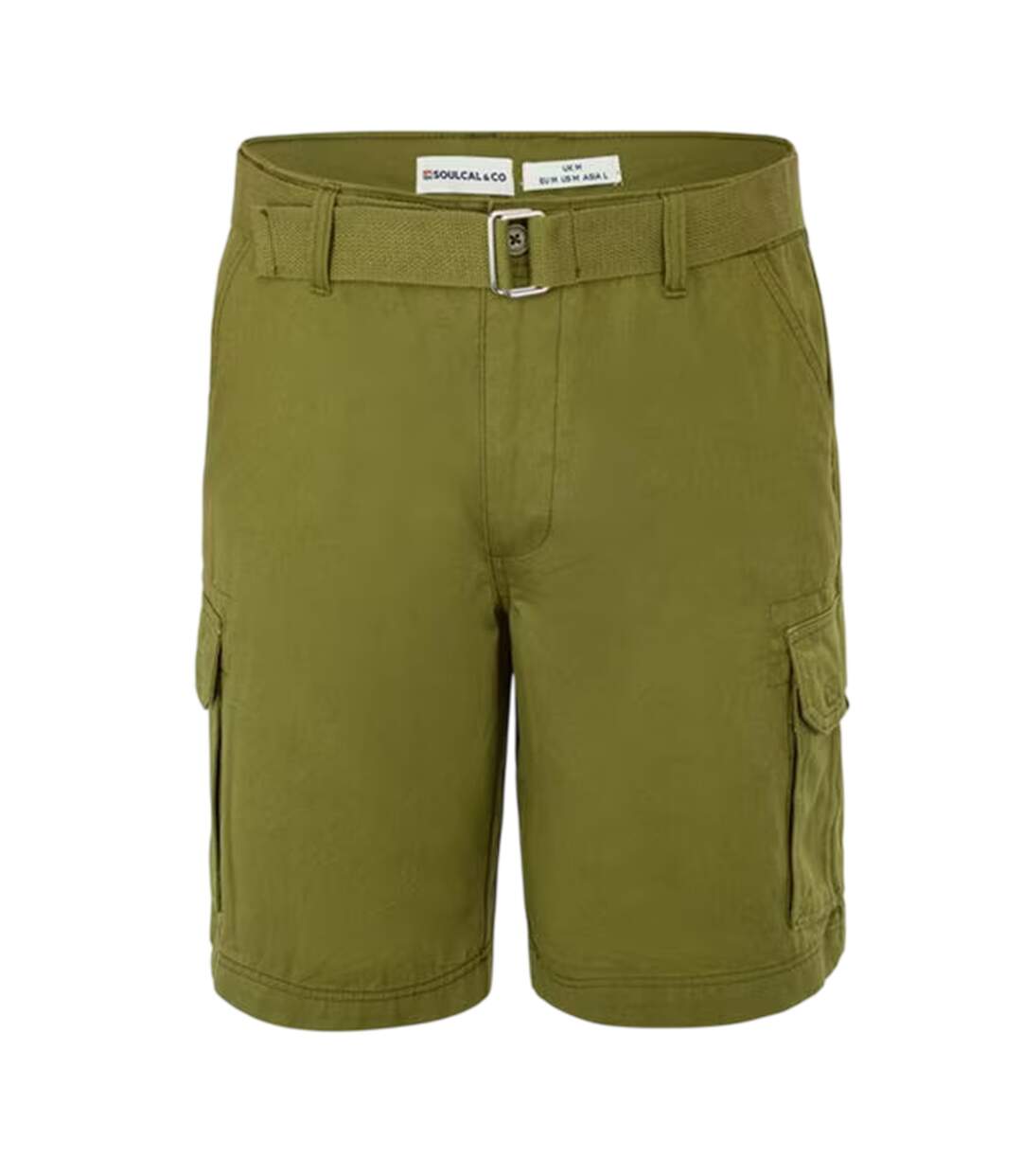 Short À Poches Motif/style Délavé Homme Kaki SoulCal-1