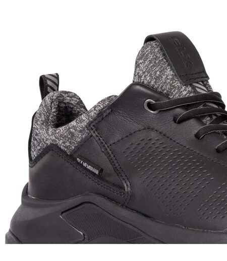 Mens cole leather trainers black/grey Trespass