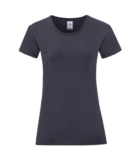 Fruit Of The Loom - T-shirt manches courtes ICONIC - Femme (Bleu marine foncé) - UTPC3400