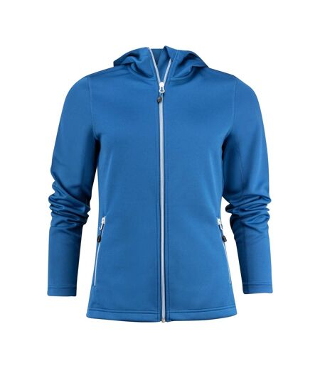 Womens/ladies Layback Hoodie Bright Blue Printer RED