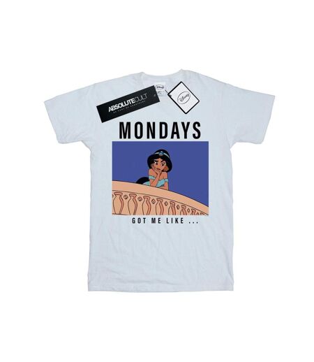 Disney Princess Mens Jasmine Mondays Got Me Like T-Shirt (White) - UTBI44266