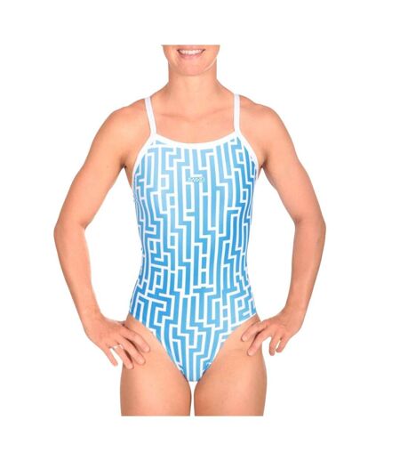 Maillot de bain bleu/blanc femme mako nereid labyrinth