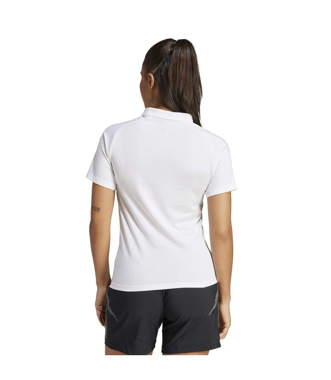 Polo Manches Courtes Tiro Femme Blanc Adidas-3