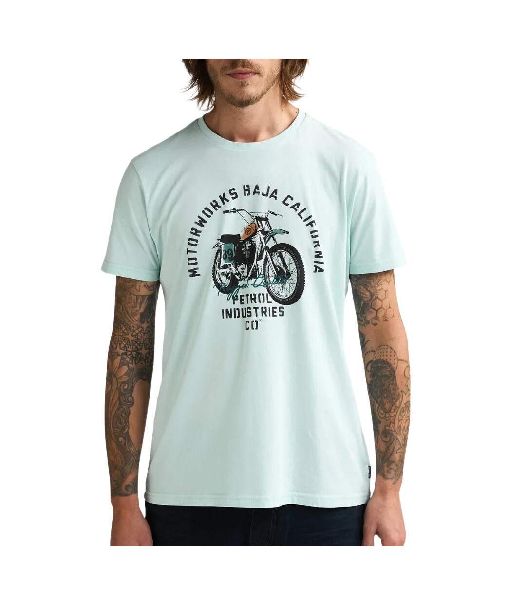 T-Shirt vert homme petrol industries classic print 12-1