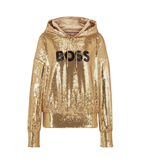 Sweat À Capuche Esoca Femme Jaune Or Boss