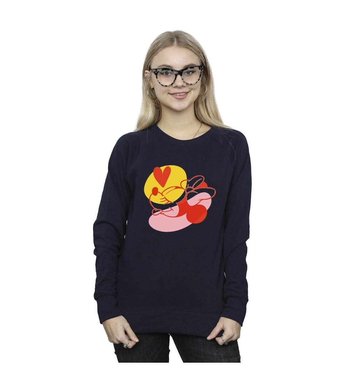 Disney Sweat Womens/Ladies Minnie Mouse Tongue Heart Sweatshirt (Bleu marine) - UTBI29042-2