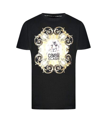Mens Tiger Emblem T-shirt Black Cavalli Class