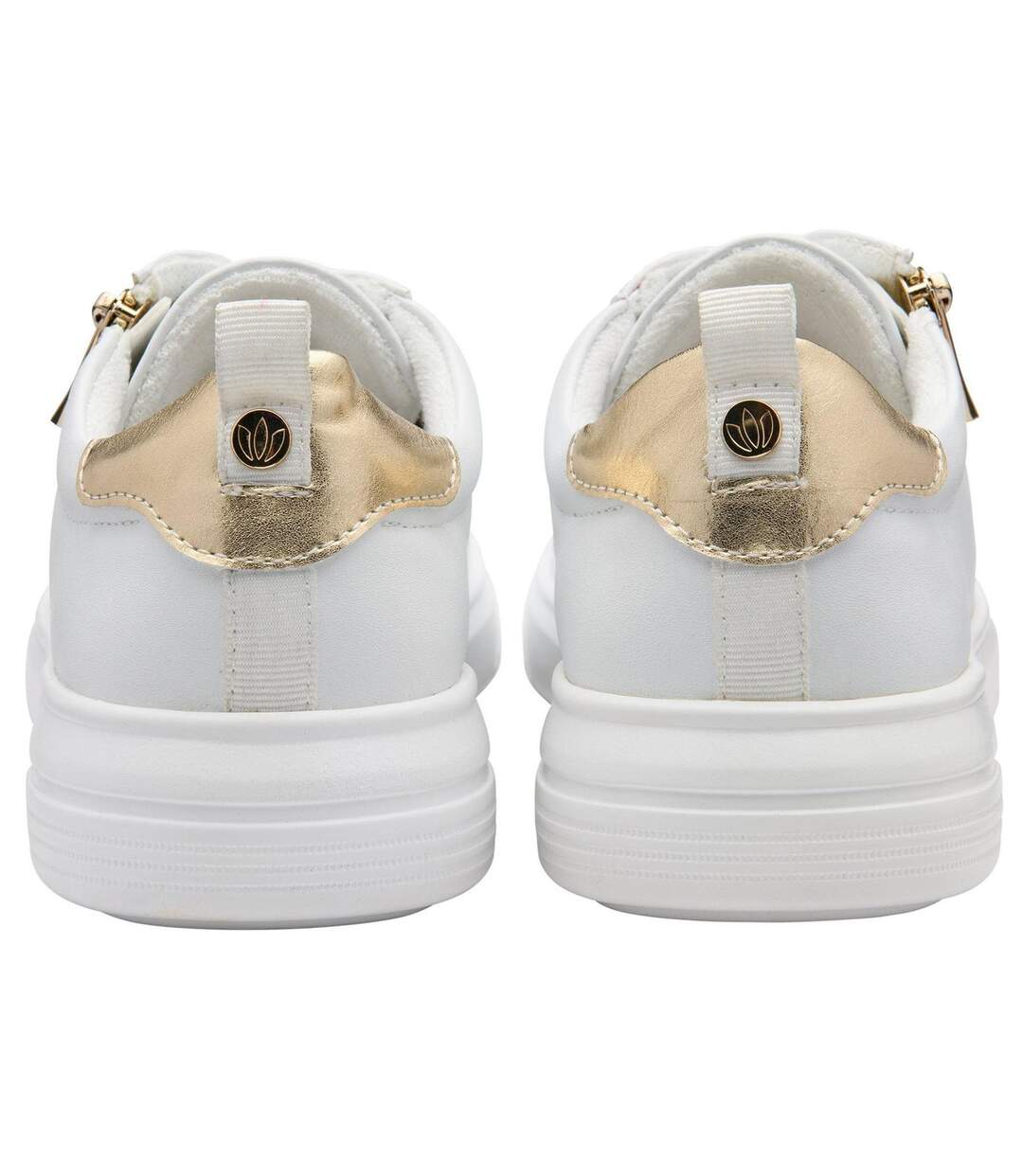Baskets Motif/style Zippé Alessia Femme Blanc Lotus Shoes-2