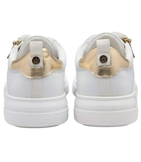 Baskets Motif/style Zippé Alessia Femme Blanc Lotus Shoes