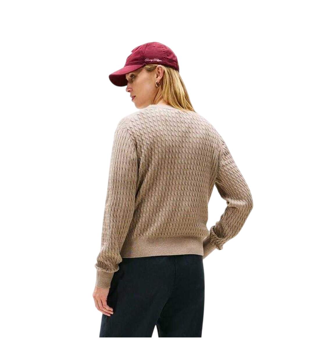 Sweat Femme Taupe Chiné Tommy Hilfiger-3