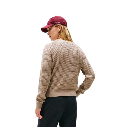 Sweat Femme Taupe Chiné Tommy Hilfiger