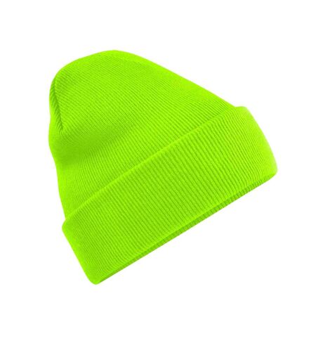 Bonnet À Manchettes Original Pour Adultes, Unisexe Vert Fluo Beechfield