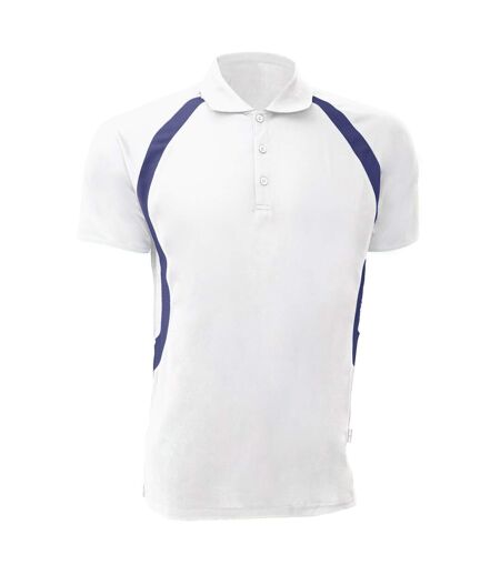 Polo Cooltexriviera Pour Homme Blanc Bleu Marine GAMEGEAR