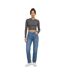 T-shirt Court Manches Longues Feline Femme Gris Foncé Chiné JJXX-4