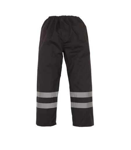 Unisex adult waterproof high-vis over trousers black Yoko
