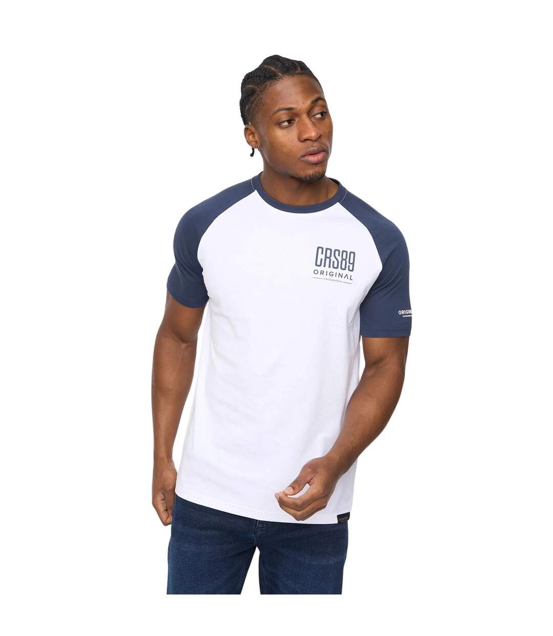 Mens Bretsby T-shirt Navy Crosshatch-3