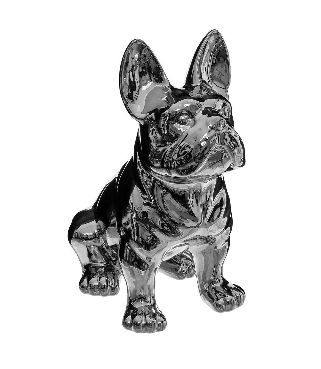 Statuette Déco Bulldog 22cm Argent-1