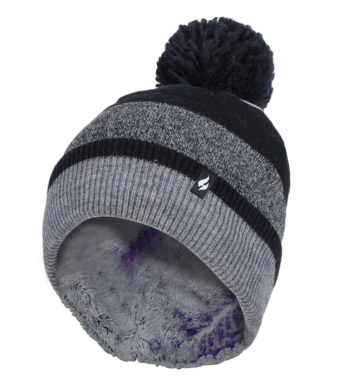 Heat Holders - Ladies Warm Knit Fleece Lined Winter Warm Hat with Pom Pom-1