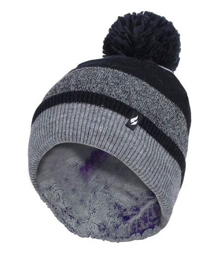 Heat Holders - Ladies Warm Knit Fleece Lined Winter Warm Hat with Pom Pom