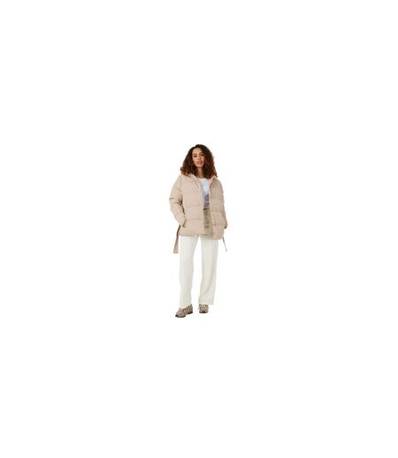 Doudoune À Capuche Motif/style Court Femme Beige Gris Brave Soul