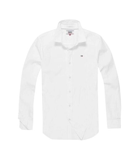Chemise Manches Longues Motif/style Uni Homme Blanc Tommy Jeans